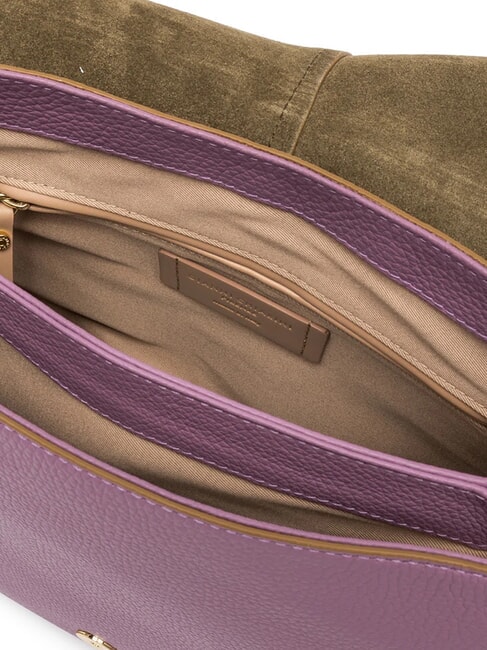 HELENA ROUND Ledertasche mit Seilschultergurt Argyle-Lila - Damentaschen