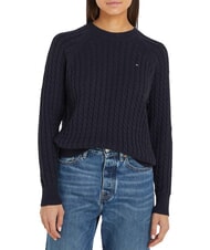 TOMMY HILFIGER TH Baumwollpullover mit Rundhalsausschnitt - Damenpullover