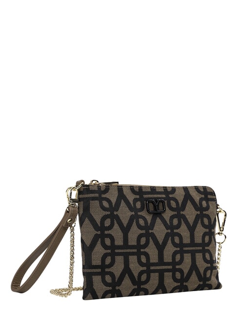 GRACE Flache Handtasche mit Schultergurt BRAUN - Damentaschen