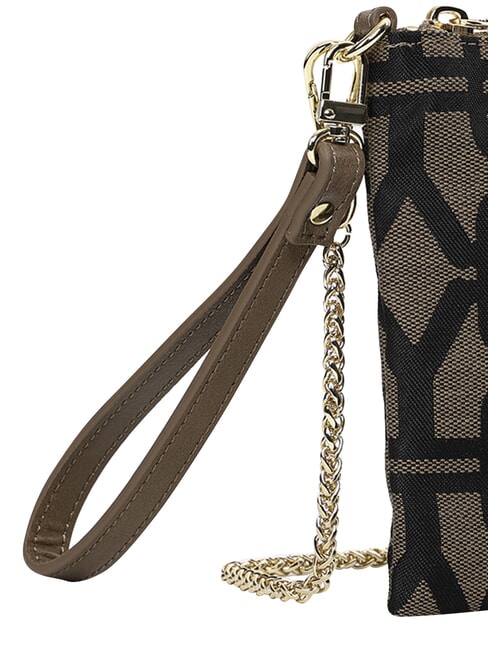 GRACE Flache Handtasche mit Schultergurt BRAUN - Damentaschen