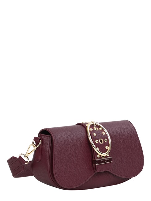 ROCKER Schultertasche mit Schnalle und Nieten Wein - Damentaschen