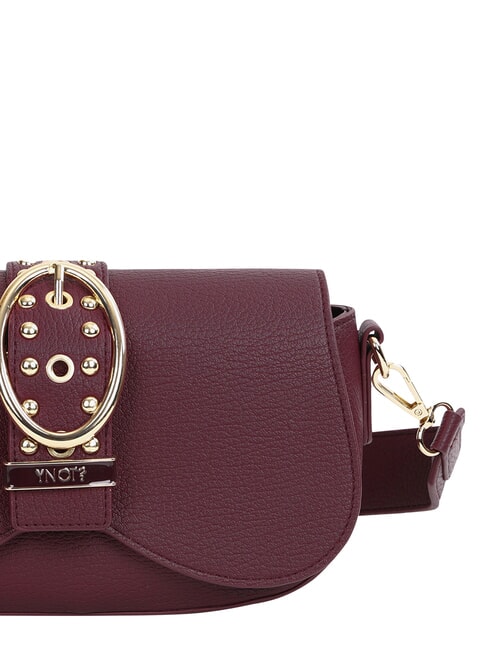 ROCKER Schultertasche mit Schnalle und Nieten Wein - Damentaschen
