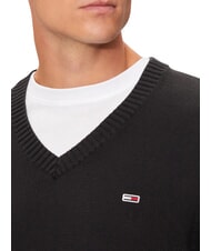 TOMMY HILFIGER TH JEANS  Baumwollpullover mit V-Ausschnitt Schwarz - Herrenpullover - 6