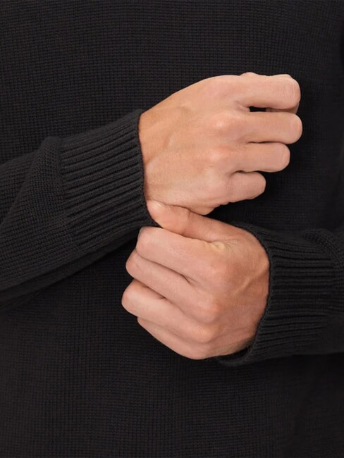 TH JEANS  Baumwollpullover mit V-Ausschnitt Schwarz - Herrenpullover