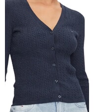 TOMMY HILFIGER TH JEANS Lang&auml;rmelige Strickjacke dunkle Nachtmarine-Melange - Damenpullover - 6