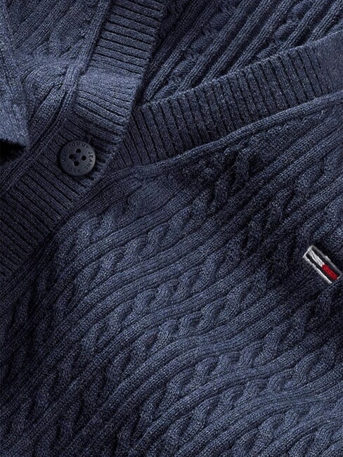 TH JEANS Lang&auml;rmelige Strickjacke dunkle Nachtmarine-Melange - Damenpullover