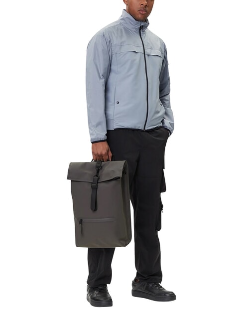ROLLTOP RUCKSACK Gro&szlig;er wasserdichter Rucksack grau - Rucks&auml;cke f&uuml;r Schule &amp; Freizeit