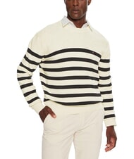 TOMMY HILFIGER TH Rundhals-Baumwollpullover Hafermilch HTR / W&uuml;stenhimmel - Herrenpullover - 3