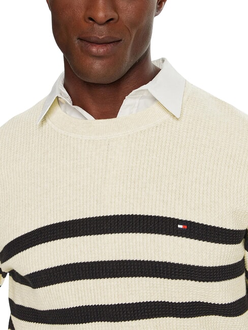 TH Rundhals-Baumwollpullover Hafermilch HTR / W&uuml;stenhimmel - Herrenpullover