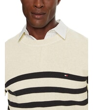 TOMMY HILFIGER TH Rundhals-Baumwollpullover Hafermilch HTR / W&uuml;stenhimmel - Herrenpullover - 4