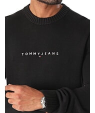 TOMMY HILFIGER TH JEANS Rundhals-Baumwollpullover Schwarz - Herrenpullover - 3