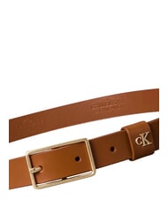 CALVIN KLEIN CLASSIC BUCKLE Lederg&uuml;rtel Argan&ouml;l / Antik-Hellgold - G&uuml;rtel - 3