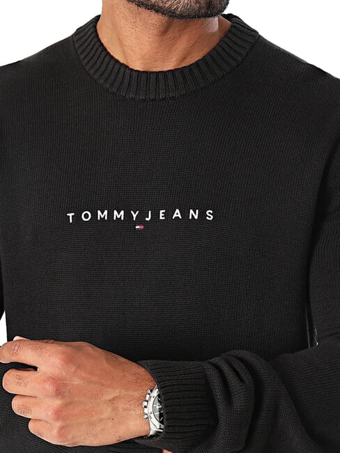 TH JEANS Rundhals-Baumwollpullover Schwarz - Herrenpullover