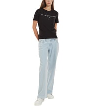 TOMMY HILFIGER TH 1985 Baumwoll-T-Shirt Schwarz - T-Shirts und Tops f&uuml;r Damen - 3