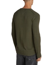 TOMMY HILFIGER TH JEANS  Rundhalsausschnitt aus Baumwolle M&uuml;digkeit gr&uuml;n - Herrenpullover - 2