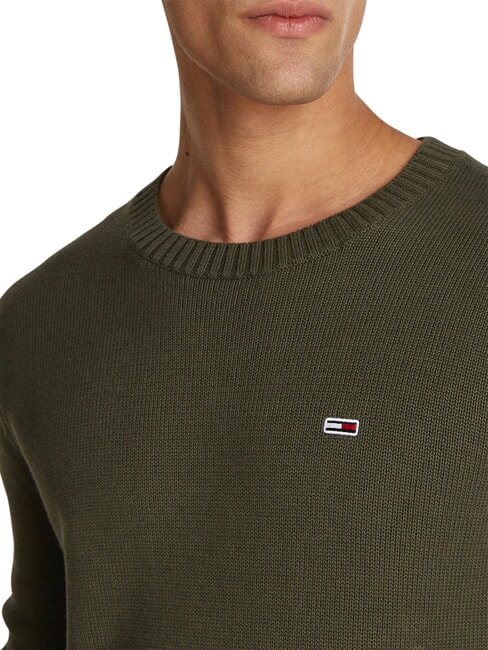 TH JEANS  Rundhalsausschnitt aus Baumwolle M&uuml;digkeit gr&uuml;n - Herrenpullover