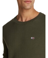 TOMMY HILFIGER TH JEANS  Rundhalsausschnitt aus Baumwolle M&uuml;digkeit gr&uuml;n - Herrenpullover - 3