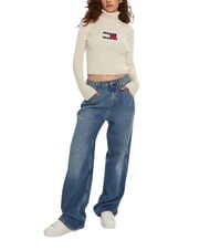 TOMMY HILFIGER TH JEANS Rollkragenpullover uralte wei&szlig;e Melange - Damenpullover - 3