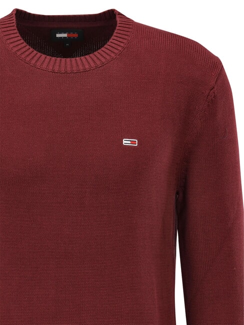 TH JEANS  Rundhalsausschnitt aus Baumwolle tiefrot - Herrenpullover
