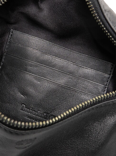 TUMBLED Leder-Bauchtasche Schwarz - H&uuml;fttaschen
