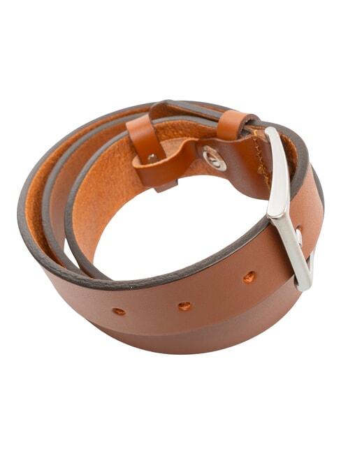 DOUBLE LOOP Verk&uuml;rzbarer Lederg&uuml;rtel Cognac - G&uuml;rtel