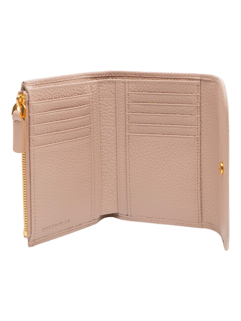 DEW Geldb&ouml;rse mit M&uuml;nzfach, aus Leder Rosetten - Brieftaschen Damen