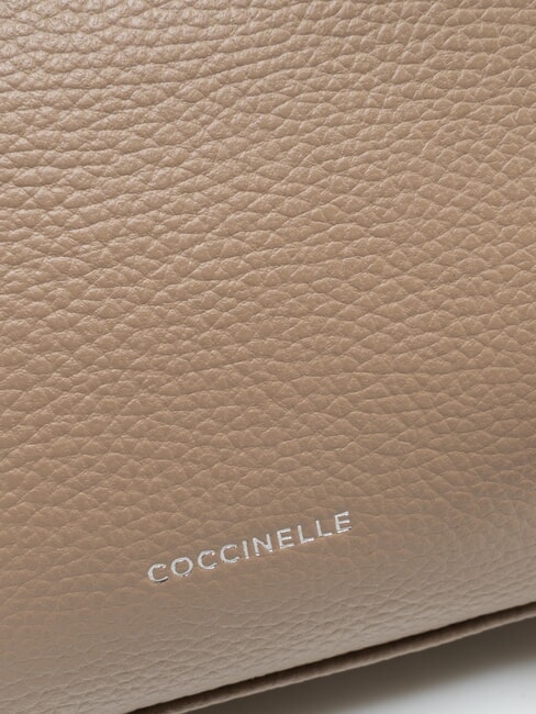 AGATEA Schultertasche, Leder warmes Taupe - Damentaschen