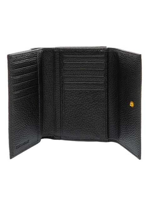 MYRINE Geldb&ouml;rse mit M&uuml;nzfach, aus Leder Schwarz - Brieftaschen Damen