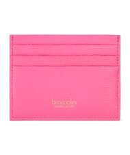 BRACCIALINI BASIC Flaches Kartenetui aus Leder Fuchsie - Brieftaschen Damen - 2