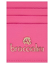 BRACCIALINI BASIC Flaches Kartenetui aus Leder Fuchsie - Brieftaschen Damen - 3