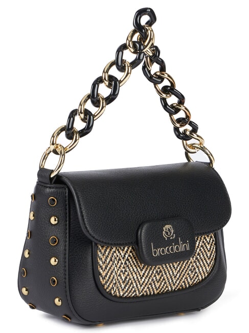 CHAIN Mini-Handtasche mit Schulterriemen Schwarz - Damentaschen