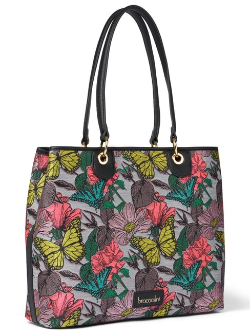 JACQUARD Schultertasche mit Schultergurt mehrfarbig schwarz - Damentaschen
