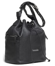 BRACCIALINI NORA Schultertasche aus Leder Schwarz - Damentaschen - 2