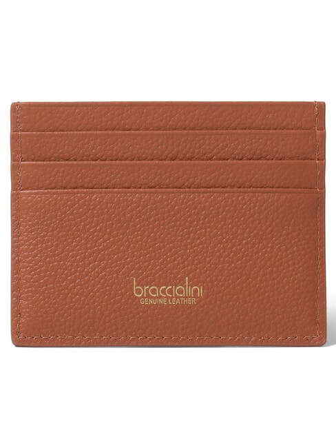 BASIC Flacher Kartenhalter aus Leder braun - Brieftaschen Damen