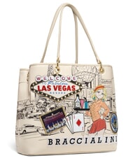 BRACCIALINI CARTOLINE Las Vegas Schultertasche mit Schultergurt multi - Damentaschen - 2
