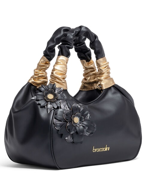 SARA Ledertasche mit Schulterriemen Schwarz - Damentaschen