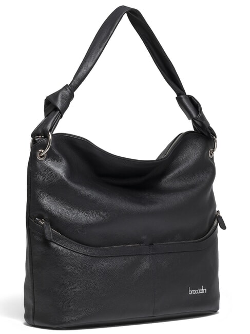 NORA Schultertasche, Leder Schwarz - Damentaschen