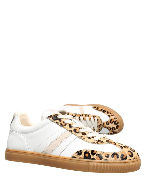 COURT Ledersneakers wei&szlig;er Milchleopard - Damenschuhe
