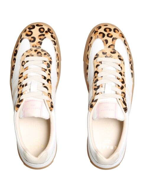 COURT Ledersneakers wei&szlig;er Milchleopard - Damenschuhe