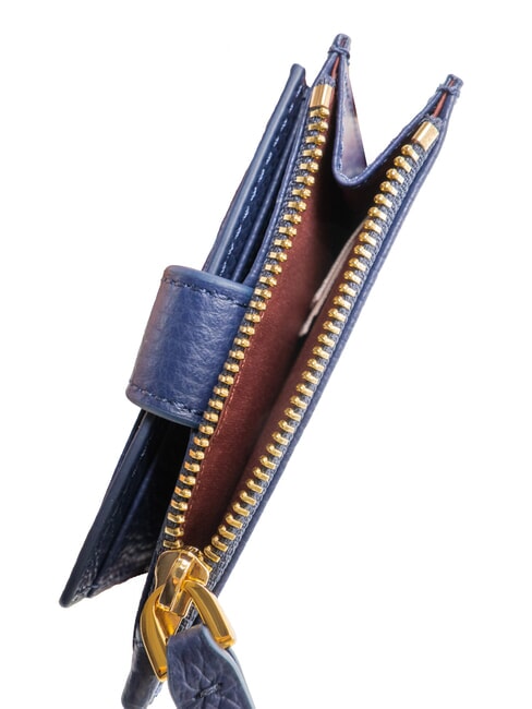 DEW Kartenetui aus Leder mit M&uuml;nzfach k&ouml;nigsblau - Brieftaschen Damen