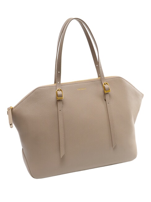 CHERRY Schultertasche, Leder warmes Taupe - Damentaschen