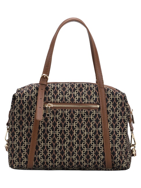 AUDREY Schultertasche mit Allover-Logo Tabak - Damentaschen