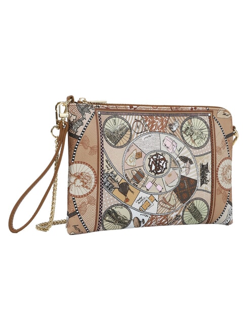 FASHIONOPOLY Clutch mit Schulterriemen Sand - Damentaschen