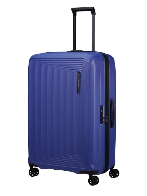 NUON Gro&szlig;er erweiterbarer Trolley mattes maritimes Blau - Harte Trolleys