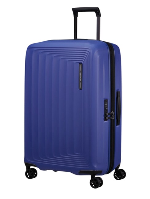 NUON Mittelgro&szlig;er erweiterbarer Trolley mattes maritimes Blau - Harte Trolleys