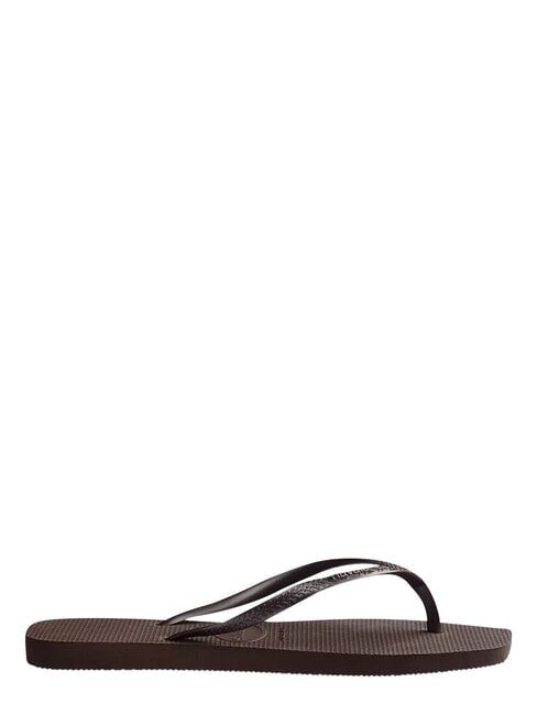 SLIM SQUARE Flip-Flops mit quadratischer Zehenpartie Dunkelbro - Damenschuhe