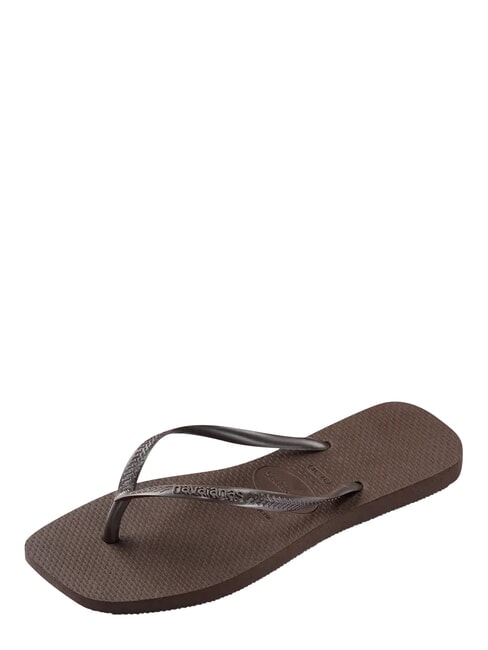 SLIM SQUARE Flip-Flops mit quadratischer Zehenpartie Dunkelbro - Damenschuhe