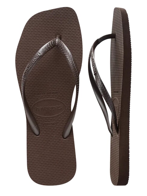 SLIM SQUARE Flip-Flops mit quadratischer Zehenpartie Dunkelbro - Damenschuhe