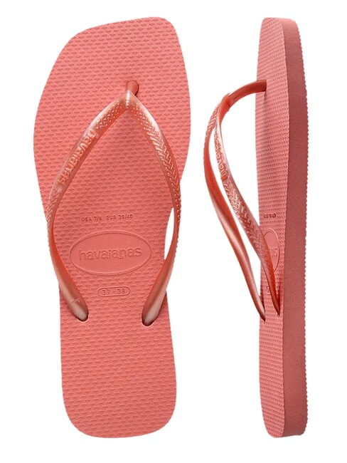 SLIM SQUARE Flip-Flops mit quadratischer Zehenpartie Canyon-Lehm - Damenschuhe