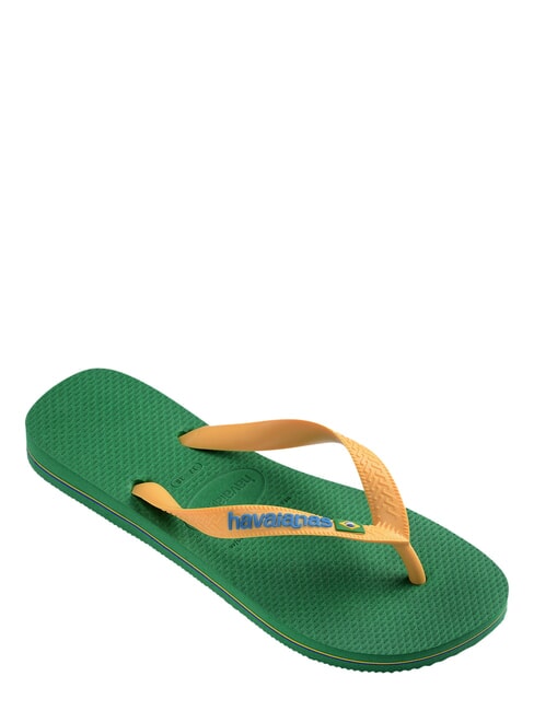 BRASIL LOGO Flip-Flops f&uuml;r Herren gr&uuml;n/gelb - Schuhe Unisex